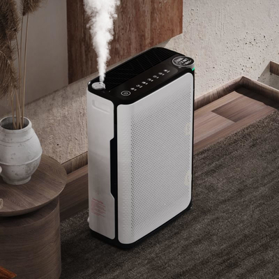 Hepa Filter UV Light WiFi Air Purifier Wheels Move Home Humidification