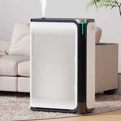 Hepa Filter UV Light WiFi Air Purifier Wheels Move Home Humidification