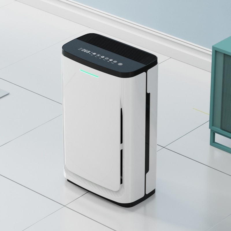 White Digital Display Hepa UV Air Purifier 95W With Nanocrystal Filter